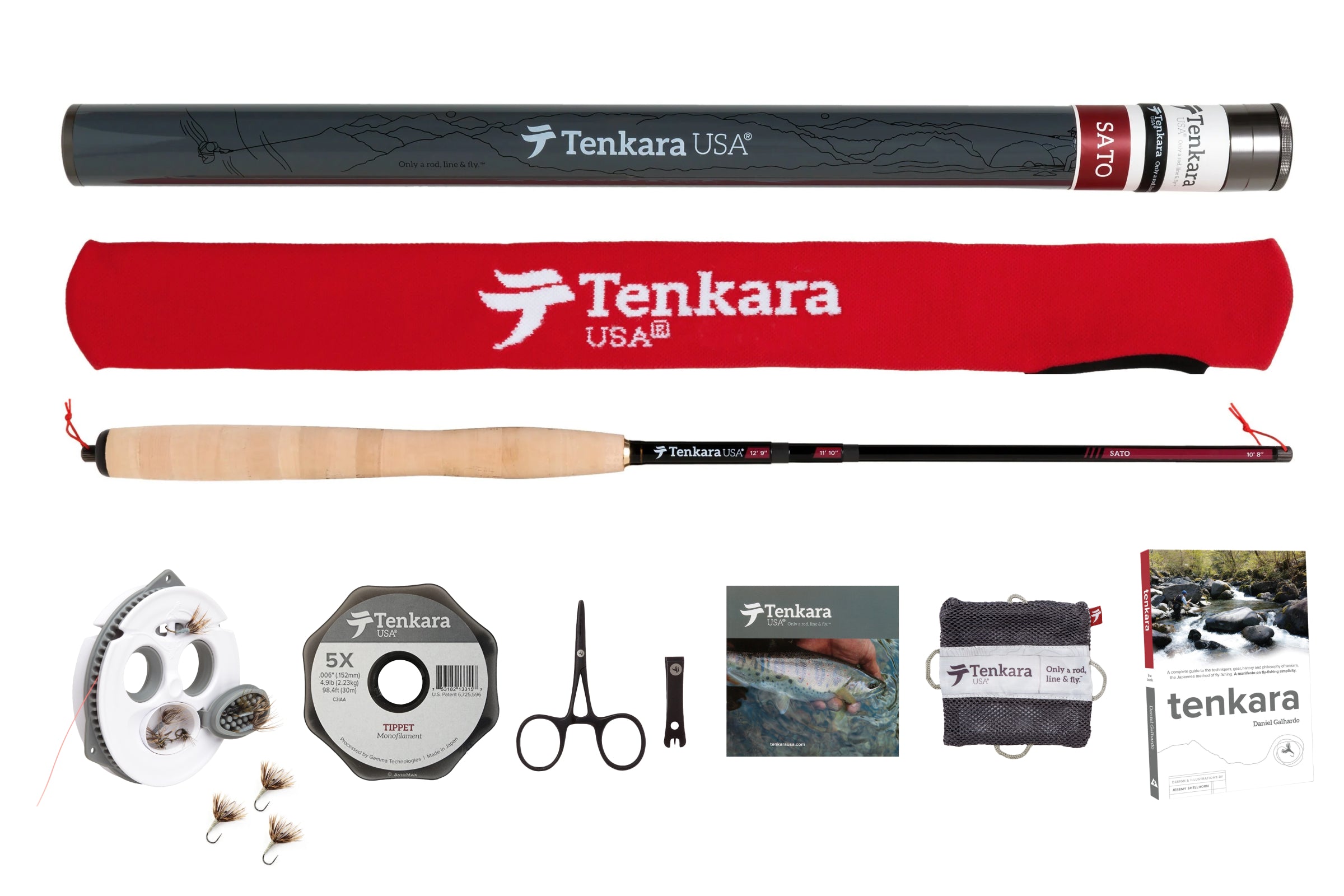 Tenkara USA Complete Starter Pack SATO Rod Kit Book.
