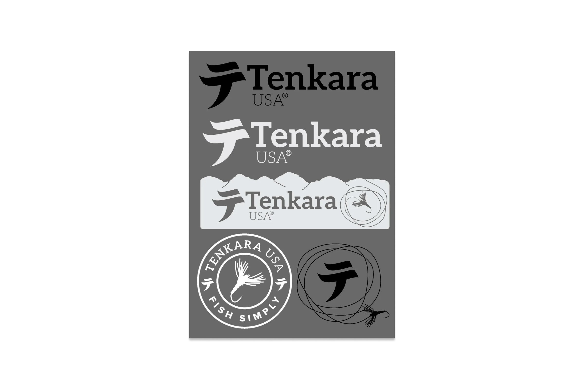 Tenkara USA Stickers sheet of 5.