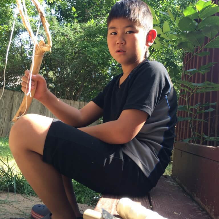 Tenkara net making with kids