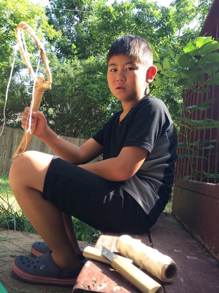 Tenkara net making with kids