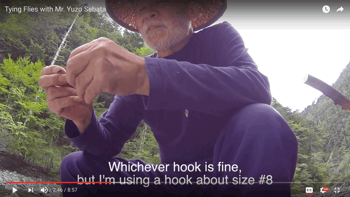 Yuzo Sebata Tying Tenkara Flies, Streamside