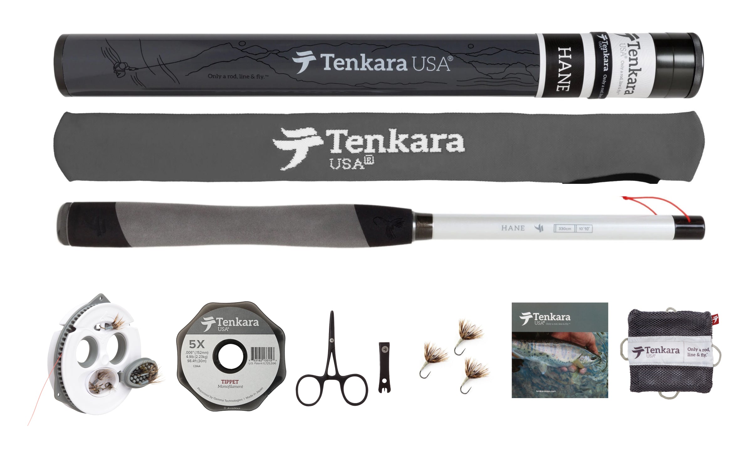 Superior Tenkara Fly Fishing Kit (11 ft./12 ft./13 ft.) - Tenkara Fly Rod,  Line, Box & Flies